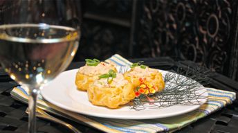Cougar Gold Gougere with Crab Salad